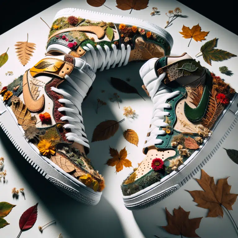 Personalización de Zapatillas con Elementos Naturales como Hojas y Flores